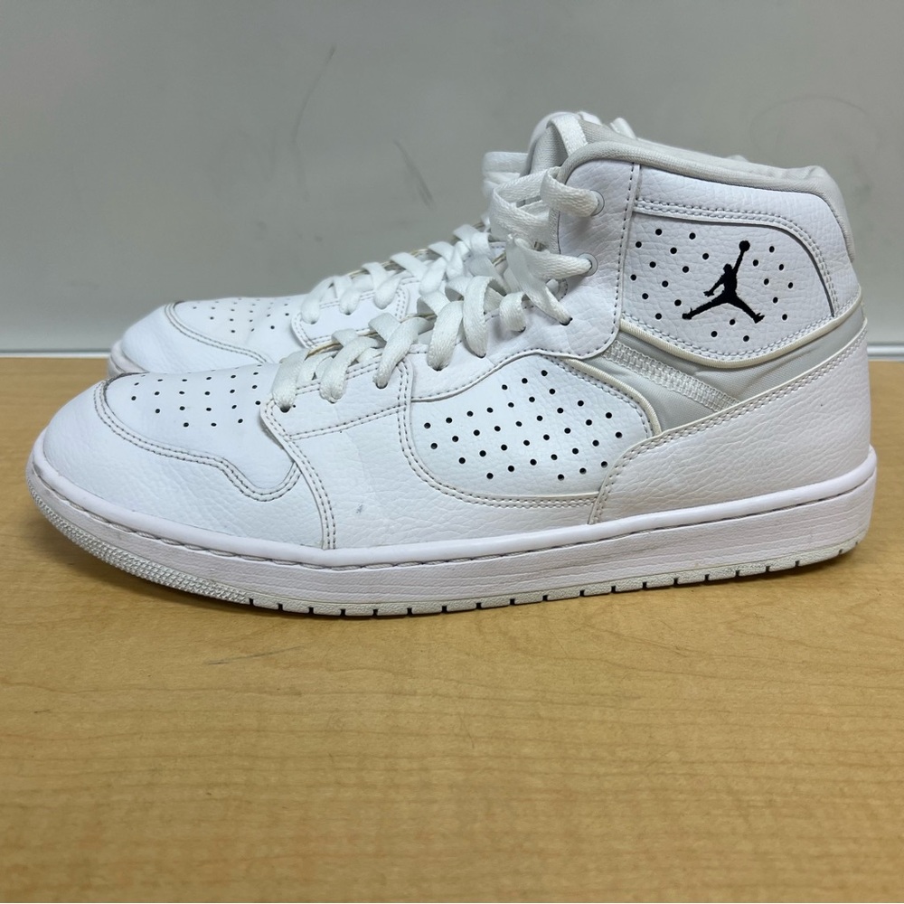 Jordan Nike Jumpman White High-Top Sneakers with Black Logo Size 12